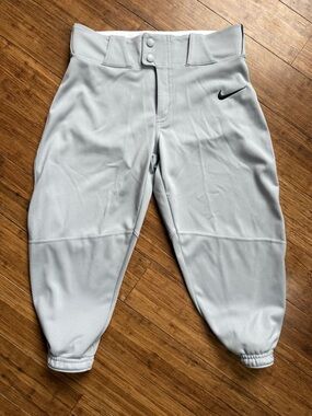 Nike Vapor Boys Light Gray Baseball Pants with Black Swoosh- BSBL SZN!